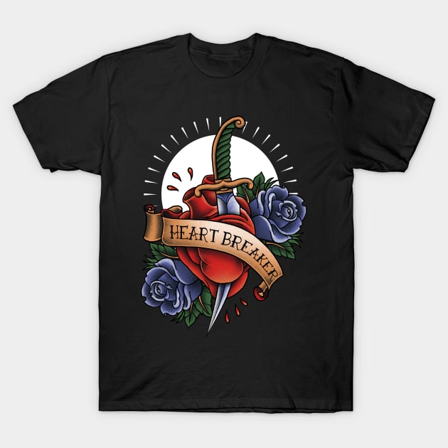 Heart Breaker Tattoo T-Shirt by akawork280